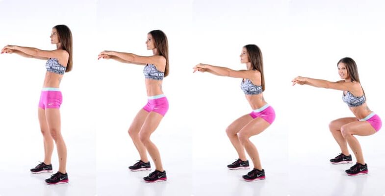 Squats to lose weight and strengthen leg and back muscles