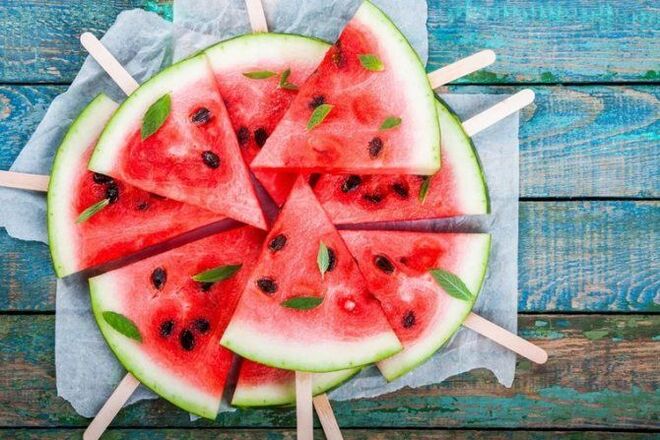diet menu with watermelon